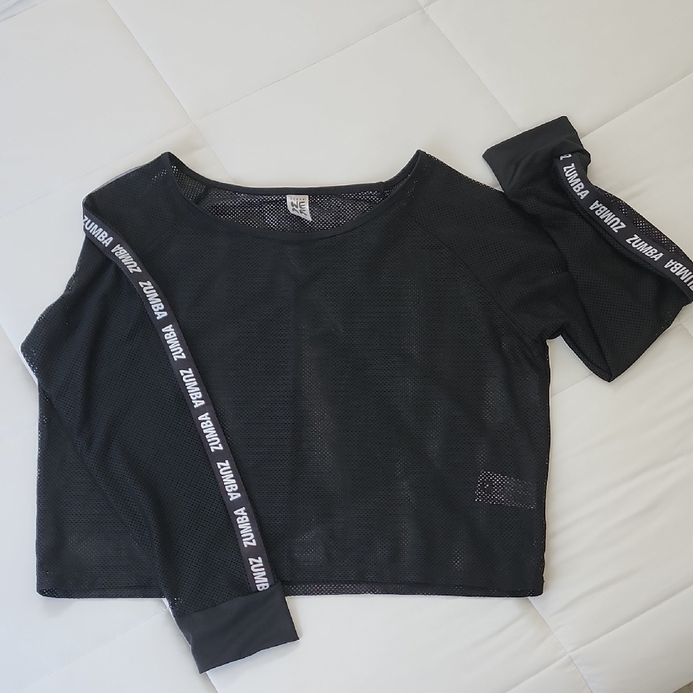 Zumba Fitness Black Mesh Women's Top